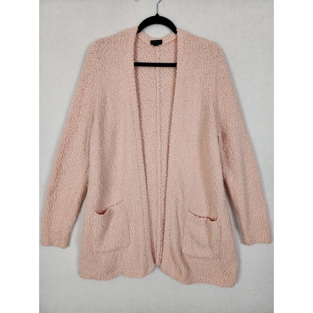 TORRID Fuzzy Eyelash Cardigan Open Front Sweater Light Pink Stretch Size 2 2X